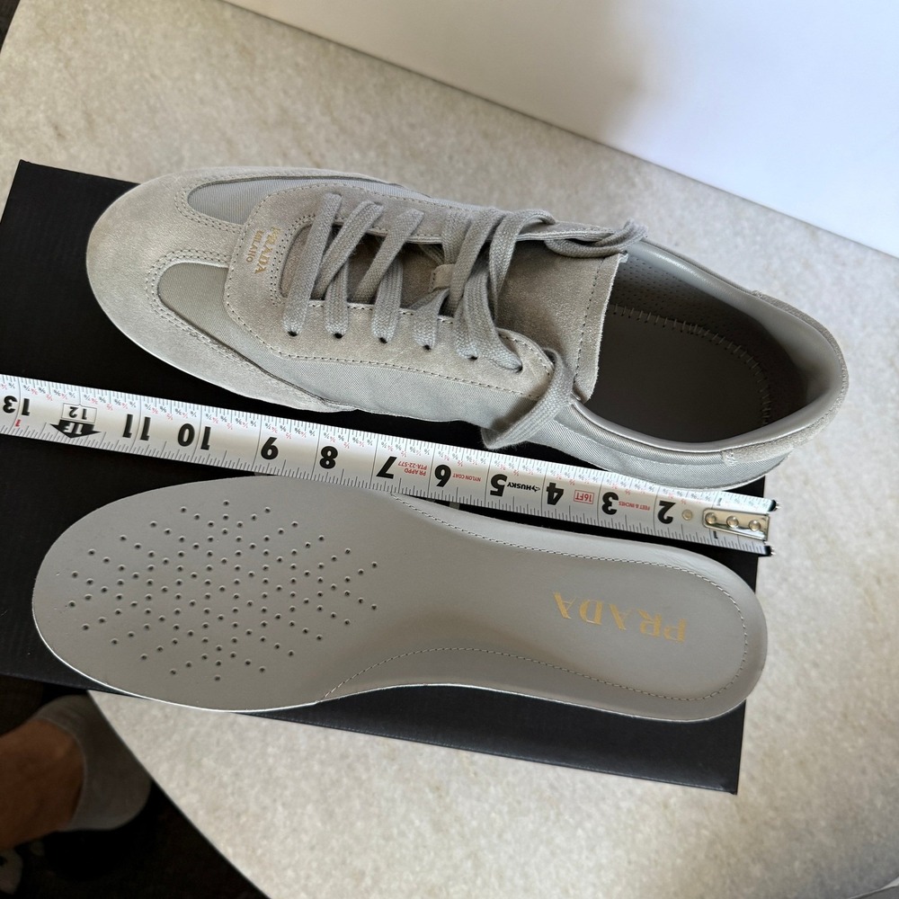 Prada Milano 2EG442 Men Grey Suede and Fabric Low Top Sneakers Trainers Sz UK 11 - Picture 14 of 16